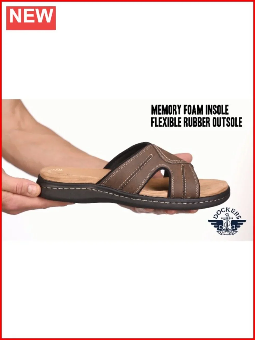 Men's Casual Slip-On Slide Sandals with Memory Foam